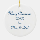 ブルーギムナストパーソナライズされた セラミックオーナメント (裏面)