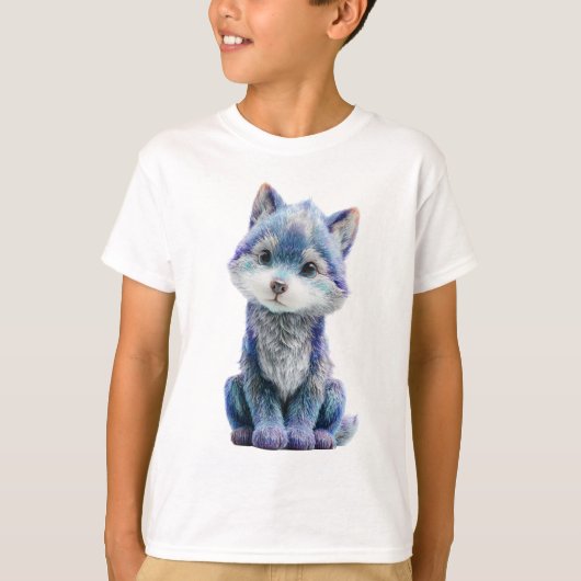 ブルーギャラクシーの子狼の子供たち Tシャツ (正面)