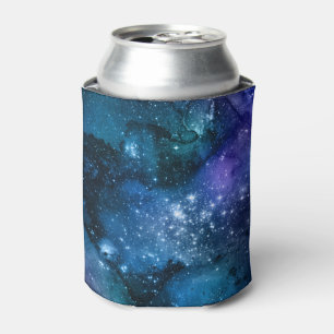 ブルーギャラクシー星空宇宙空間星雲スパークル 缶クーラー