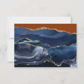 ブルーギャンドオレンジアガテウェディングRSVP 出欠カード (裏面)