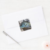 ブルーギルの魚を波止場とロープに スクエアシール (封筒)