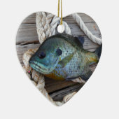 ブルーギルの魚を波止場とロープに セラミックオーナメント (右)