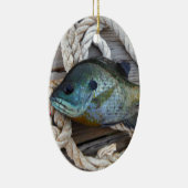 ブルーギルの魚を波止場とロープに セラミックオーナメント (右)