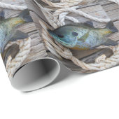 ブルーギルの魚を波止場とロープに ラッピングペーパー (ロールコーナー)