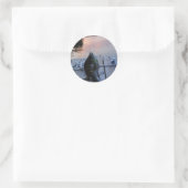 ブルーギルアットサンセットレイクの矢印 ラウンドシール (バッグ)