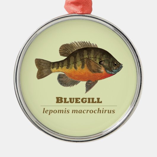 ブルーギルブレム魚釣り メタルオーナメント (正面)