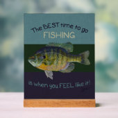 ブルーギル最高の魚釣り時間かわいい アクリルサイン (ニュートラル)