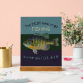 ブルーギル最高の魚釣り時間かわいい アクリルサイン (ウェディング)