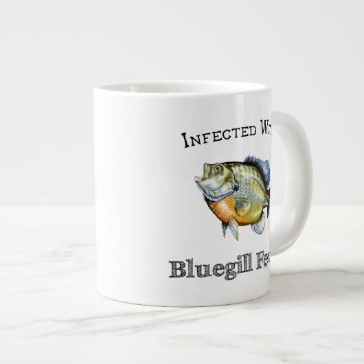 ブルーギル熱に感染する ジャンボコーヒーマグカップ (正面右)
