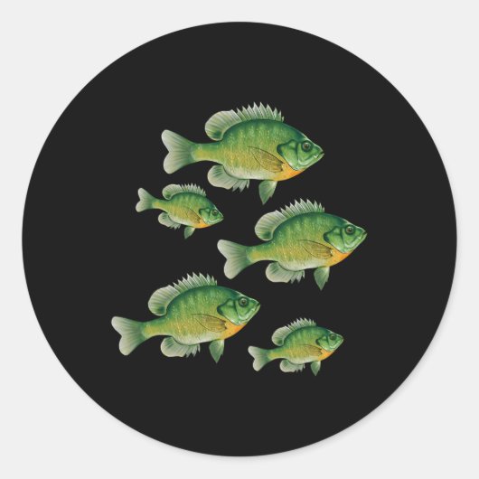 ブルーギル釣り淡水魚フィッシングおもしろグッズ ラウンドシール (正面)