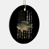 ブルーギル・アメリカ国旗のブルーギル魚釣り セラミックオーナメント (右)
