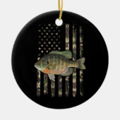 ブルーギル・アメリカ国旗のブルーギル魚釣り セラミックオーナメント (正面)