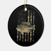 ブルーギル・アメリカ国旗のブルーギル魚釣り セラミックオーナメント (左)