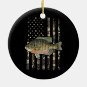 ブルーギル・アメリカ国旗のブルーギル魚釣り セラミックオーナメント (裏面)