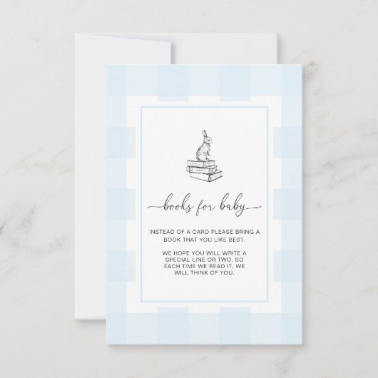 ブルーギンガムうさぎのブックリクエストカード 招待状 (正面)