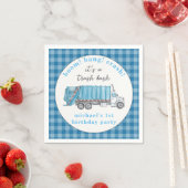 ブルーギンガムごみ収集車 1歳の誕生日 スタンダードカクテルナプキン (インサイチュ)
