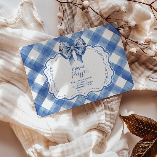 ブルーギンガムとボウラッフルおむつ エンクロージャーカード