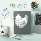 ブルーギンガムのコテージに住むメスニワトリ シール (iPadカバー)