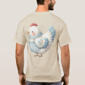 ブルーギンガムのコテージに住むメスニワトリ Tシャツ (裏面)