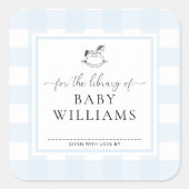 ブルーギンガムの揺れる馬の本のプレートライブラリー スクエアシール (正面)