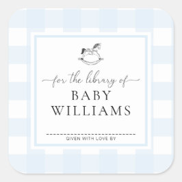 ブルーギンガムの揺れる馬の絵本ライブラリーの本のしおり スクエアシール