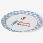 ブルーギンガムアップシャーリン紙プレート ペーパープレート (アングル)