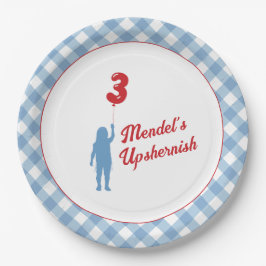 ブルーギンガムアップシャーリン紙プレート ペーパープレート