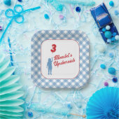 ブルーギンガムアップシャーリン紙プレート ペーパープレート (パーティー)