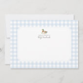 ブルーギンガムアヒル赤ちゃんシャワーサンキューカード サンキューカード (正面)