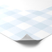 ブルーギンガムアヒル赤ちゃんシャワー歓迎サイン ポスター (角)