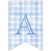 ブルーギンガムウォーターカラーローレルクレスト バンティングフラッグ (第3の旗)