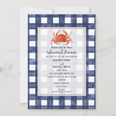 ブルーギンガムカニ結婚のリハーサルディナー 招待状 (正面)