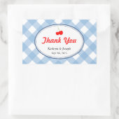 ブルーギンガムカントリーピクニックレッドさくらんぼ結婚ズ 長方形シール (バッグ)