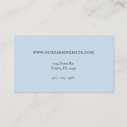 ブルーギンガムカントリーファームシャビーシック 名刺 (裏面)