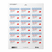 ブルーギンガムカントリーレッドさくらんぼ差出人住所 ラベル (フルシート)