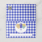 ブルーギンガムグリッターブルーパーティーバルーン誕生日 プレイスカード (外部開封)