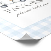 ブルーギンガムゴルフベビーシャワーの好意サイン ポスター (角)