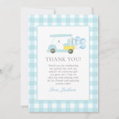 ブルーギンガムゴルフボーイ1st誕生日 サンキューカード (正面)