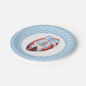 ブルーギンガムサッカープレート ペーパープレート (アングル)