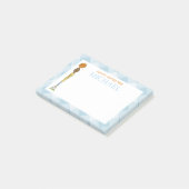 ブルーギンガムスポーツボールキッズカスタムランチボックス ポストイット (アングル)