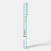 ブルーギンガムチェックモノグラムのカスタムケースメイト Case-Mate iPhoneケース (裏面 / 右)