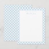 ブルーギンガムチェック個人文房具ノートカード サンキューカード (正面/裏面)