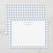 ブルーギンガムチェッパーソナライズされたクフラットサンキュー サンキューカード (正面/裏面)