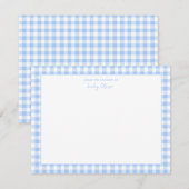 ブルーギンガムチェッパーソナライズされたクフラットサンキュー サンキューカード (正面/裏面)