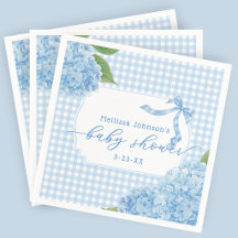 ブルーギンガムハイドレンジアベイビーボーイシャワー