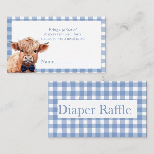 ブルーギンガムハイランドカウオムツラッフル エンクロージャーカード (正面/裏面)