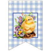 ブルーギンガムハッピーバースデー バンティングフラッグ (第1の旗)