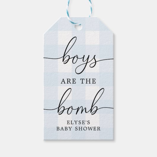 ブルーギンガムバスボムメッセージカード ギフトタグ (正面)
