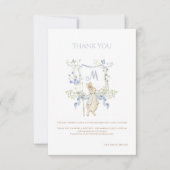 ブルーギンガムピーターうさぎ赤ちゃんシャワーミュートBL サンキューカード (正面)