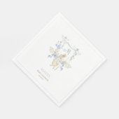 ブルーギンガムピーターうさぎ赤ちゃんシャワーミュートBL スタンダードランチョンナプキン (角)